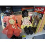 A mixed lot comprising of two pedigree dolls and 1930s Rose O'Neill Kewpie fabric doll, together