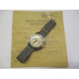 Military Interest - Royal Naval issue Lemania, single button chronograph, circa 1960. The matt