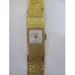 An early 20th century Philippe Beguin, ladies manual wind, gold plated wristwatch with Rolex box.