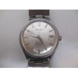 A Seiko Sea Horse gents, stainless steel, manual wind wristwatch. The silvered dial having baton