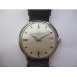 An Eterna Matic 1000 gents, stainless steel, automatic wristwatch, having a silvered dial, baton