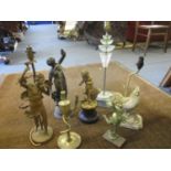 A group of figural table lamps A/F and others and a quantity of figures ( damage to various item)