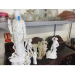 A quantity of figures to include Blanc de Chine oriental figures A/F and a soapstone figure of a