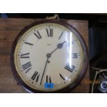 A Victorian mahogany cased dial clock with key