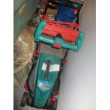 A Bosch Rotak electric lawnmower