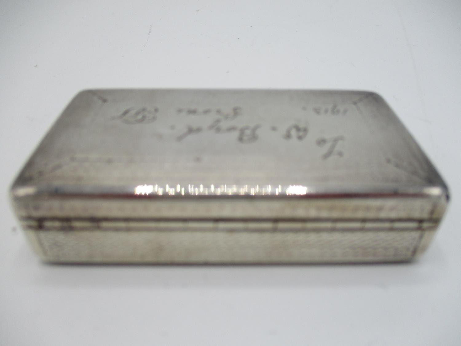 A Victorian silver snuff box, Birmingham 1844, by Edward Smith, having overall engine turned - Image 3 of 7