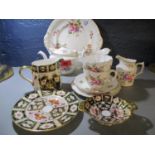 Royal Crown Derby bone china items to include a teapot, various cream jugs and teacups