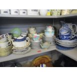 A Bavarian 'Iris' part tea set, part tea services, blue and white ceramics and mixed china