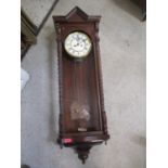 A Vienna 8 day mahogany wall hanging clock