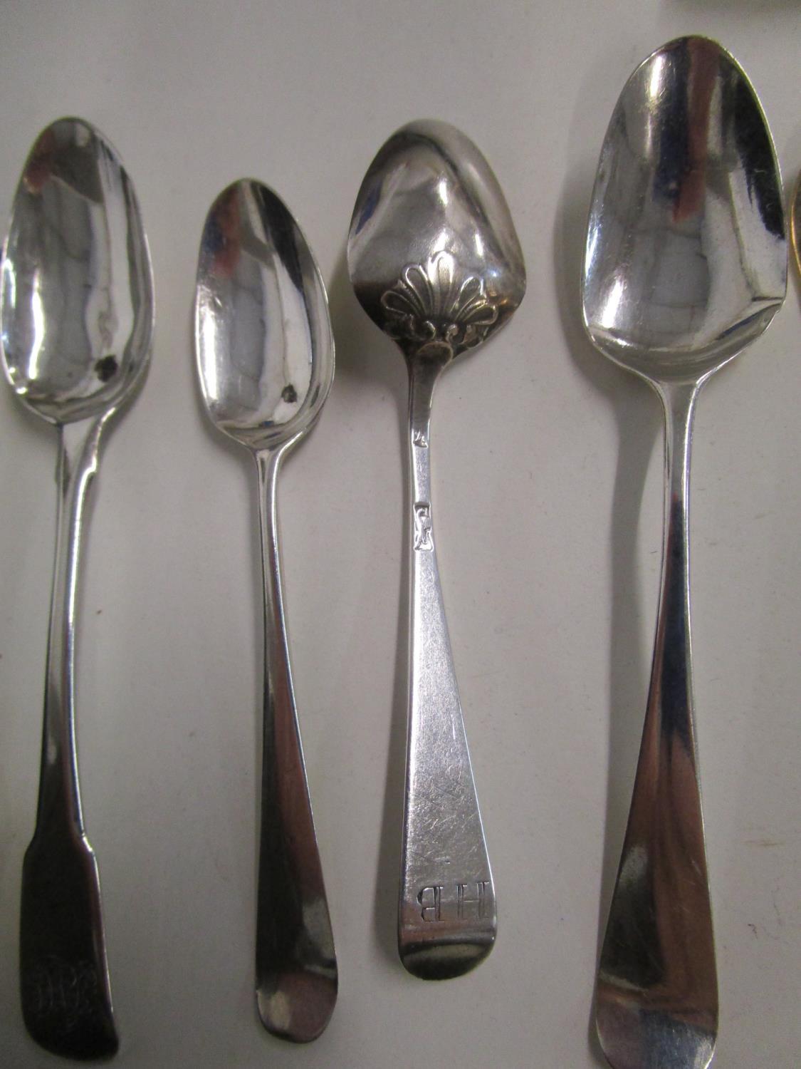 A quantity of Georgian and later silver spoons, various makers and dates, total weight 456.6g - Image 2 of 3