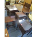 A reproduction mahogany D-end dining table having an extra leaf 63"l x 39 1/4"w, 84 1/4"l when