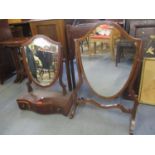 Two late 19th/early 20th century mahogany dressing table swing mirrors