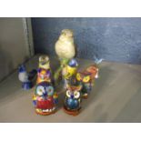 Models of birds to include a Beswick 1159 Kookaburra, Royal Doulton Robin, cloisonne owls and others