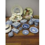 Wedgwood blue Jasperware, collectors plates, Poole plates and other ceramics