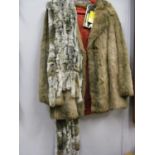 A French Tissavel faux fur jacket together with a multi tail fur scarf and a quantity of faux fur