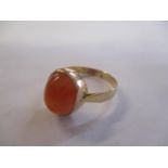 An 18ct gold semi-precious stone inset ring