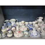 Aynsley teacups and saucers, mixed tea service items, a quantity of French Pillivuyt pedestal