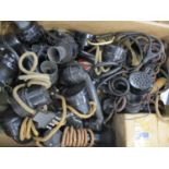 Ex military hand microphones and Bakelite telephone handsets