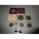 British coinage to include William III 1696 half penny, a cartwheel, two penny and penny coin, a
