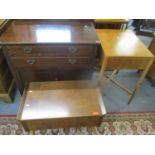 Mixed furniture to include a 1920s mahogany chest with cupboards below, reproduction swivel