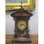 An American pine mantle clock of architectural form