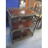 Circa 1900 a Chinese Chippendale style two tier side table 31"h x 24"w