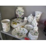 A collection of Wedgwood Wild Strawberry pattern china, together with a Portmeirion Botanic Garden
