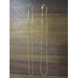 Two 14K gold fine link chain necklaces, total weight 5.7g