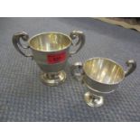 Two silver trophies