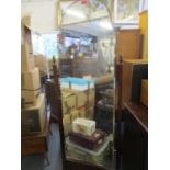 An early 20th century mahogany and bevelled glass cheval mirror 63 1/4"h x 20 3/4"w