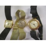 Three 9ct gold ladies wristwatches to include an Avia