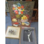 Mixed pictures to include a still life oil painting signed Neville E Williams