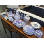 Spode Italian pattern tableware to include a teapot, tureen, coffee pot plates, mugs and other items