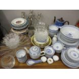 19th Century and later ceramics and glassware to include decorative plates, a Chinese dinner