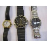 A gents Seiko wristwatch, a gents Casio chronograph watch and a ladies Gucci wristwatch