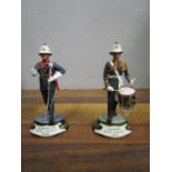 Two Charles Stadden model figures of Royal Marine Drum Major and drummer