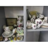 A quantity of mixed ceramics to include oriental items and a Royal Albert Masquerade coffee pot,