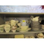 A Spode English Lavender blue ground part tea set and others, together with ramekins