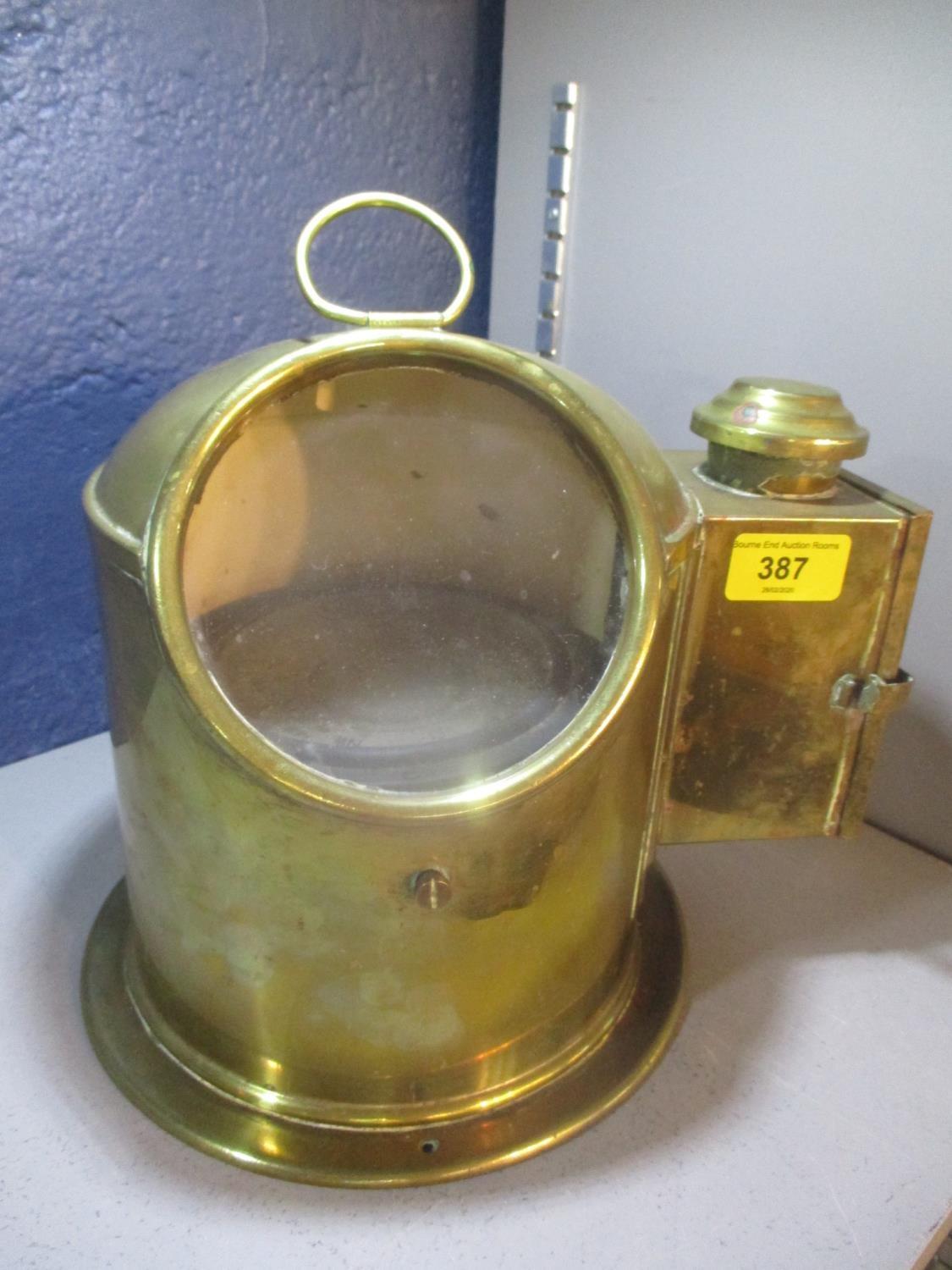 An early 20th century brass ships binnacle compass, 10"h x 10"w