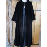 A velvet long length Scolastic cape, 58" long