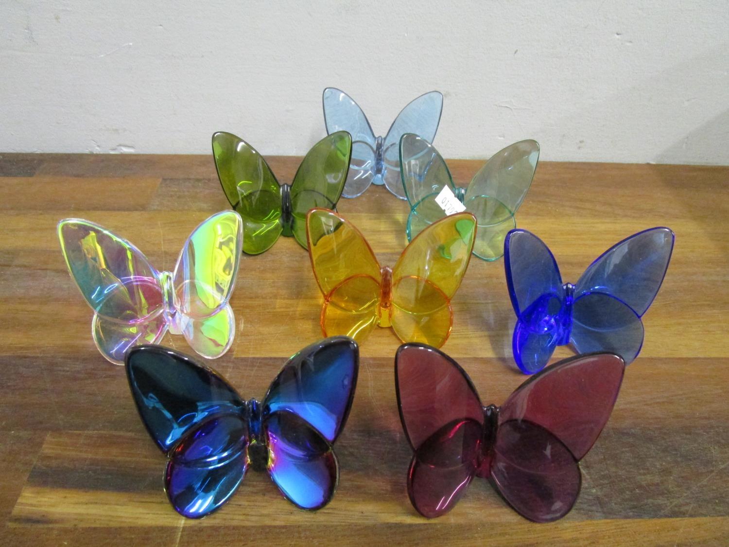 Evelyn Julienne design for Baccarat Crystal - a collection of eight Lucky Butterflies in various - Image 2 of 2