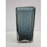 Geoffrey Baxter for Whitefriars Glass - a bamboo glass vase in Indigo colourway, design number 9869
