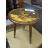 An early 20th century Italian circular topped small occasional table, having inlaid decoration and