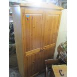 Two double pine wardrobes