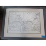 A framed and glazed map of Bourne End