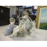 Two Nao and two Lladro figures