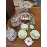 A Shelley part teaset, a real Ironstone china part dinner service and a Royal Worcester Sweet Anne