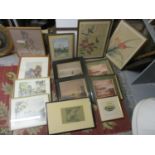 Pictures to include C M Alston, watercolour, a Will Spencer, cartoon of a kangaroo, oil on board,