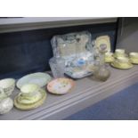 A quantity of early to mid 20th century ceramic tableware, together with four glass decanters with