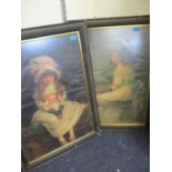A pair of early 20th century chromolithographs of 'Cherry Ripe' and 'Daughter of Eve', in black